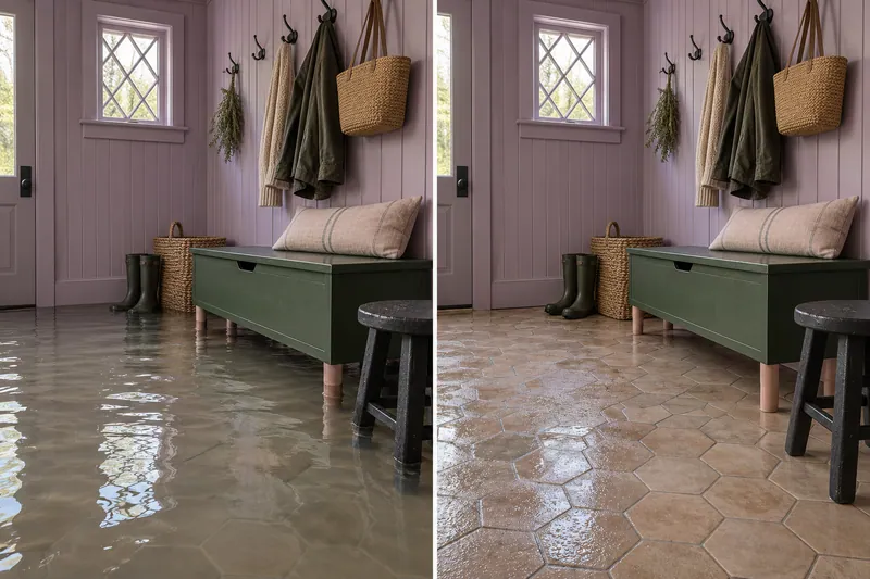 Water Extraction Near Canyon Park — standing-water and pickup-stage room comparison