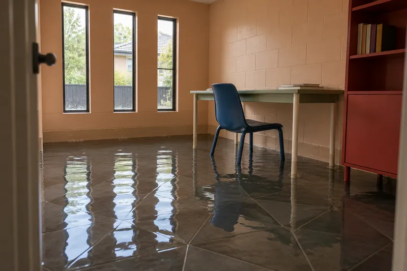 Water Extraction Near Canyon Park — standing water across a residential room