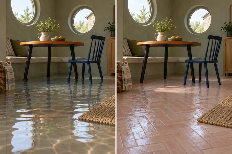 Water Extraction Near Comal Park — standing-water and pickup-stage room comparison