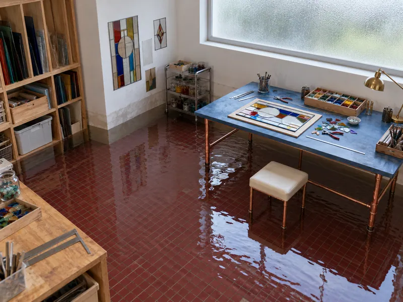 Water Extraction Near Comal Park — standing water across a residential room