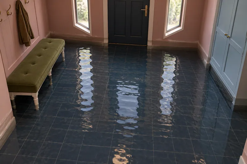 Water Extraction Near North Park — standing water across a residential room